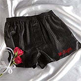 Personalized Black Silk Boxer Shorts - 6464