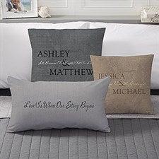 Romantic Couples Personalized Pillows - Kiss Goodnight - 6468