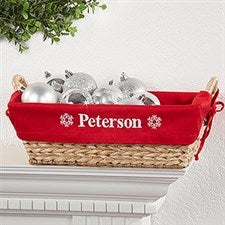 Personalized Holiday Wicker Basket - Red - 6509
