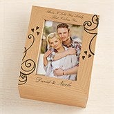 I Love You Engraved Wood Photo Memory Box - 6516