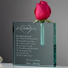 Personalized Glass Bud Vase - Mother I Love - 6524