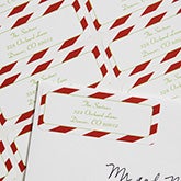 Personalized Holiday Return Address Labels - Candy Cane  - 6538