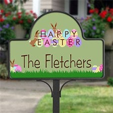 Personalized Happy Easter Decorative Yard Stake - 6612