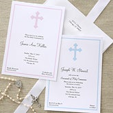 Holy Cross Personalized First Communion Invitiations - 6624