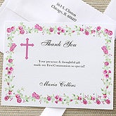 Girl's Floral Blessing Custom Printed Thank You Notes - 6663