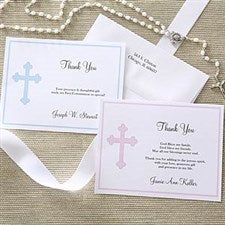 Christian Cross Personalized Thank You Note Cards - 6667