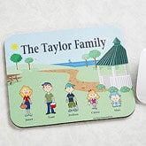 Illustrated Cartoon Character Personalized Mouse Pad - 6706