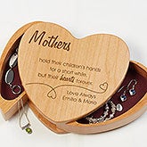 Cherry Wood Heart Personalized Jewelry Box - 6720
