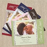 Save The Date Photo Wedding Cards  Magnets - Filigree - 6736