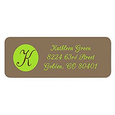 Printed Return Address Labels With Custom Initial - 6904