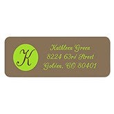 Printed Return Address Labels With Custom Initial - 6904