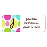Polka Dot Monogram Custom Address Labels - 6907