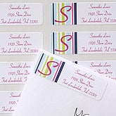 Striped Personalized Address Labels for Girls - 6908