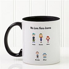 Family Cartoon Characters Personalized Coffee Mugs - 6977