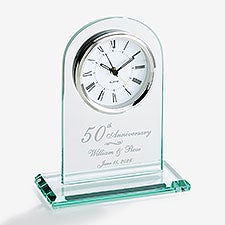 Engraved 50th Anniversary Beveled Glass Clock - 7044