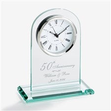 Engraved 50th Anniversary Beveled Glass Clock - 7044