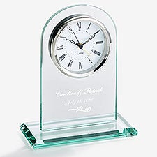 Personalized Glass Wedding Clock - Everlasting Love Design - 7047