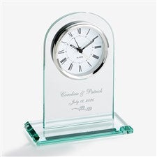 Personalized Glass Wedding Clock - Everlasting Love Design - 7047
