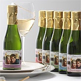 Personalized Wine Bottle Wedding Favors - Damask - 7093D