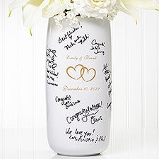 Personalized Signature Wedding Vase - Joined Hearts - 7121