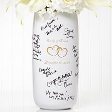 Personalized Signature Wedding Vase - Joined Hearts - 7121