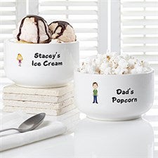 Personalization Universe Custom Ice Cream Shoppe 14 oz. Bowl - Heavyweight  Stoneware, Chip-Resistant, Personalized with Any Name - Perfect Couples
