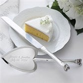 Personalized Wedding Cake Knife & Server Set - Heart Design - 7158
