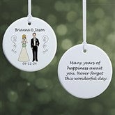 Personalized Christmas Ornaments - Bride and Groom Characters - 7265