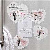 Personalized Bride & Groom Wedding Magnets - Just Married - 7266