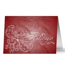 Personalized Christmas Cards - Holiday Swirls - 7291