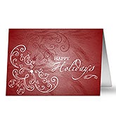 Personalized Christmas Cards - Holiday Swirls - 7291