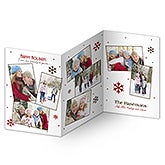 Photo Collage Personalized Three Panel Christmas Cards - 7315