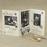 Three Panel Personalized Vintage Photo Christmas Cards - 7318