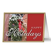 Christmas Wreath Personalized Holiday Cards - 7323