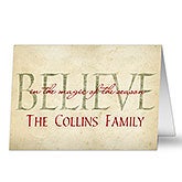 Family Name Personalized Christmas Cards - Believe - 7333