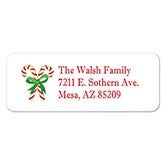 Personalized Christmas Return Address Labels - Candy Cane - 7353