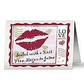 Romantic Personalized Greeting Cards - Sealed With A Kiss - 7473