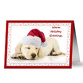 Personalized Puppy Dog Holiday Greeting Card - 7476