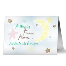 Personalized New Baby Greeting Cards - Blessing From Above - 7494