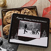 Personalized Photo Cookie Tins - Winter Snowscape - 7578
