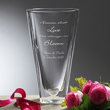 Personalized Crystal Flower Vase - Love In Bloom - 7615