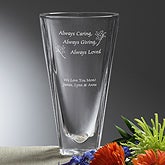 Engraved Crystal Flower Vase - Always Loved - 7617