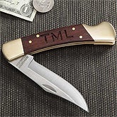 Personalized Brass Lockback Pocket Knife - 7662