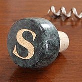 Personalized Marble Wine Bottle Stopper with Monogram - 7734