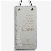 Personalized Christian Wall Plaque - We Will Serve The Lord Slate Sign - 7775