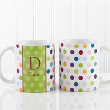 Polka Dot Personalized Coffee Mugs - 7799