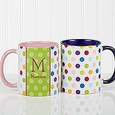 Polka Dot Personalized Coffee Mugs - 7799