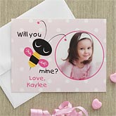 Personalized Photo Valentine's Day Cards for Kids - Bee Mine - 7881