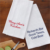 Personalized Kitchen Towels - Embroidered Name - 7884