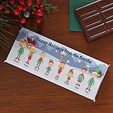 Personalized Christmas Candy Bar Wrapper - Elf Family - 7920